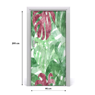 Self-adhesive door wallpaper Monstera