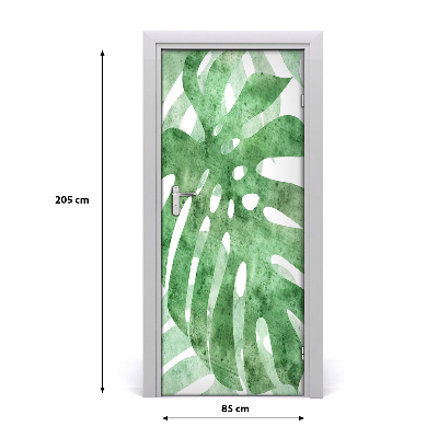 Self-adhesive door wallpaper Monstera