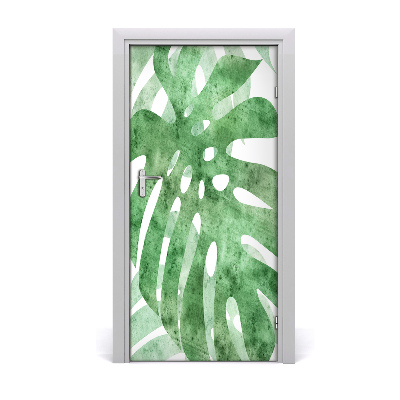 Self-adhesive door wallpaper Monstera