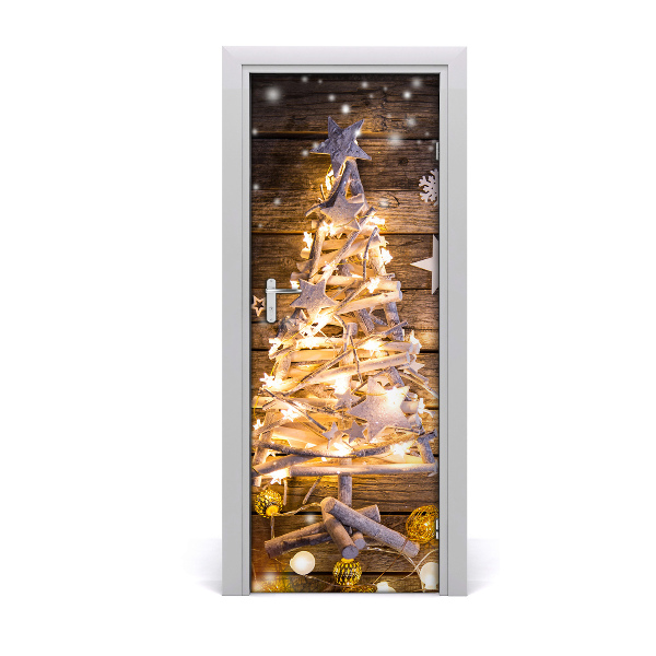 Self-adhesive door sticker Shining christmas tree