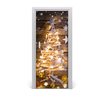 Self-adhesive door sticker Shining christmas tree