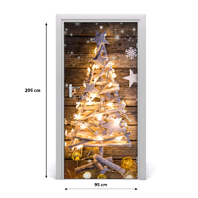 Self-adhesive door sticker Shining christmas tree