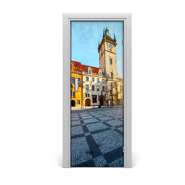 Self-adhesive door wallpaper Prague czech republic