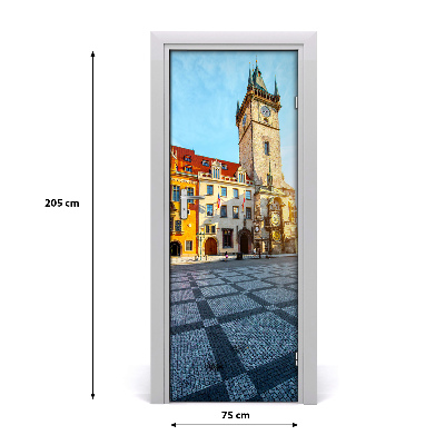 Self-adhesive door wallpaper Prague czech republic