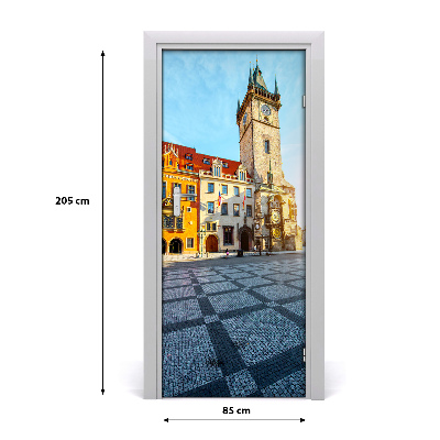 Self-adhesive door wallpaper Prague czech republic