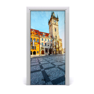 Self-adhesive door wallpaper Prague czech republic