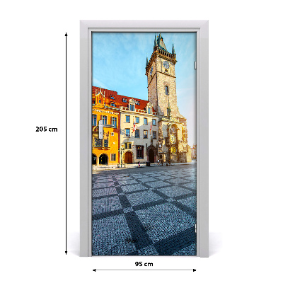 Self-adhesive door wallpaper Prague czech republic