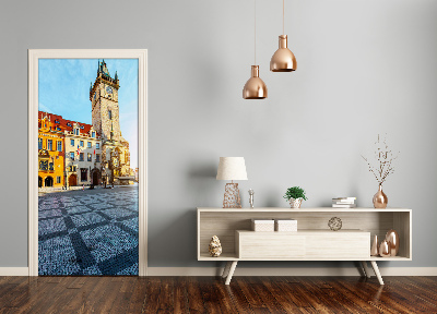 Self-adhesive door wallpaper Prague czech republic