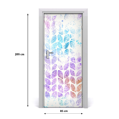 Self-adhesive door veneer Colorful leaves