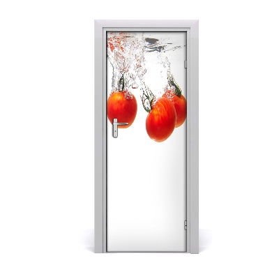 Self-adhesive door sticker Tomatoes under water