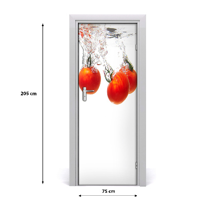 Self-adhesive door sticker Tomatoes under water