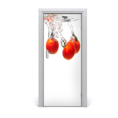 Self-adhesive door sticker Tomatoes under water