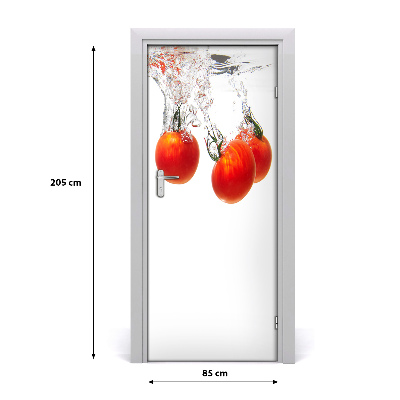 Self-adhesive door sticker Tomatoes under water