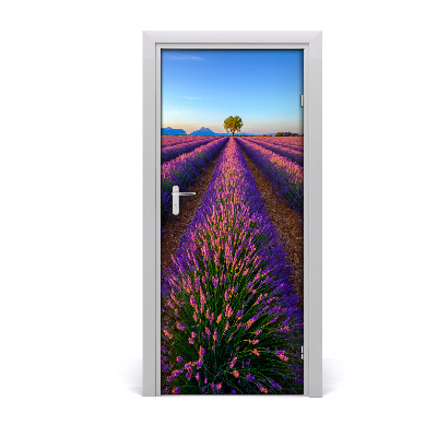 Self-adhesive door sticker Lavender field