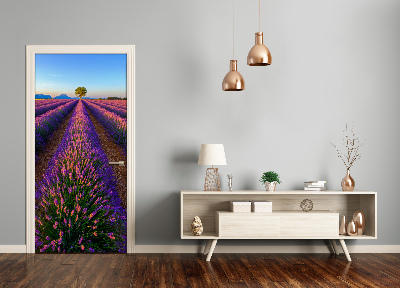 Self-adhesive door sticker Lavender field