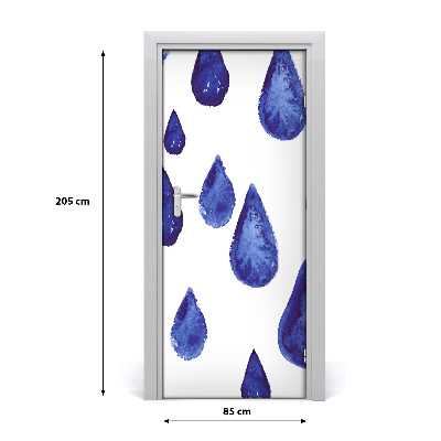 Door wallpaper Blue drops