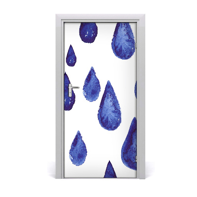 Door wallpaper Blue drops