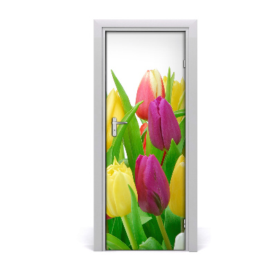 Door adhesive Flowers of tulips