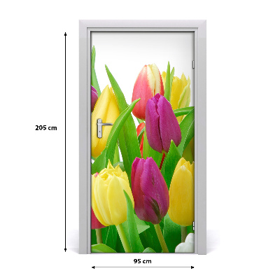 Door adhesive Flowers of tulips