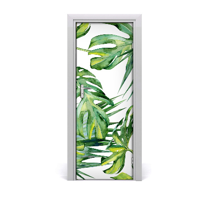 Self-adhesive door veneer Tropical leaves