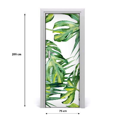 Self-adhesive door veneer Tropical leaves