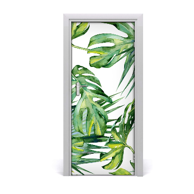 Self-adhesive door veneer Tropical leaves