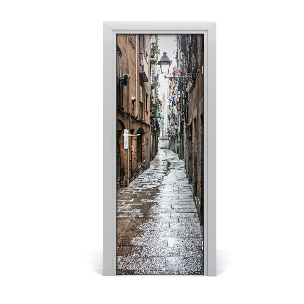 Self-adhesive door wallpaper Historic street