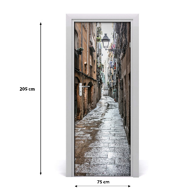 Self-adhesive door wallpaper Historic street