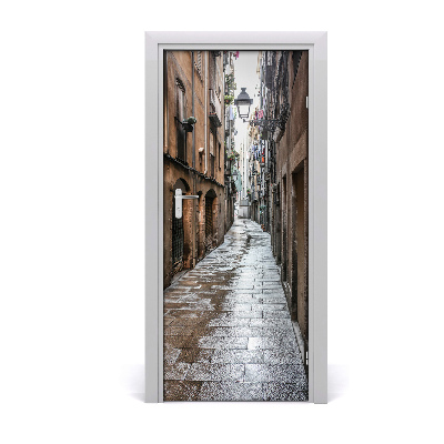 Self-adhesive door wallpaper Historic street