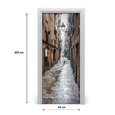 Self-adhesive door wallpaper Historic street