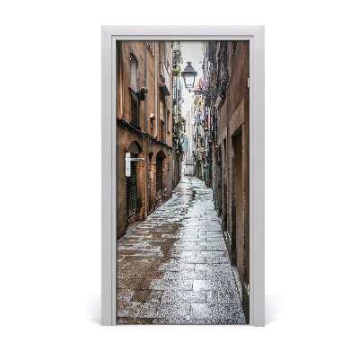 Self-adhesive door wallpaper Historic street