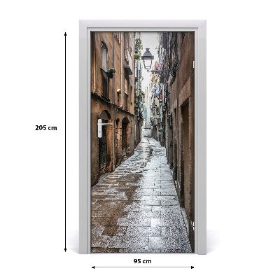 Self-adhesive door wallpaper Historic street