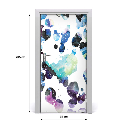 Door wallpaper Colorful galaxy