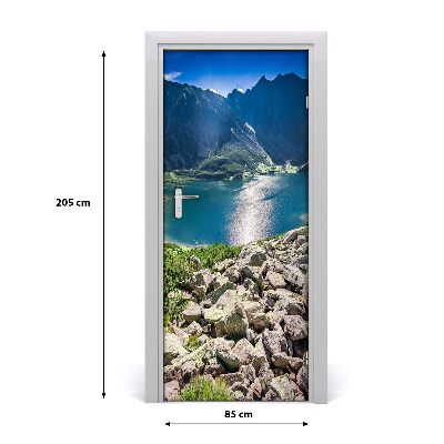 Self-adhesive door sticker Black pond tatry