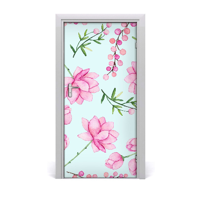 Self-adhesive door veneer Flowers and berries