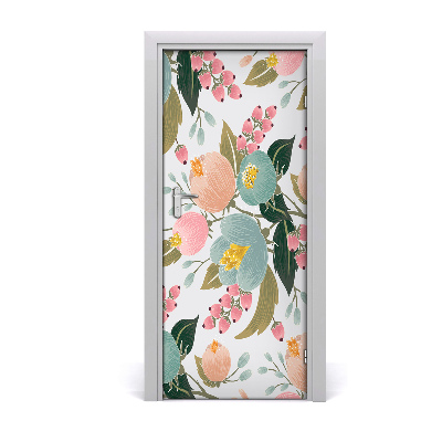 Self-adhesive door veneer Spring flowers