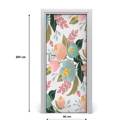 Self-adhesive door veneer Spring flowers