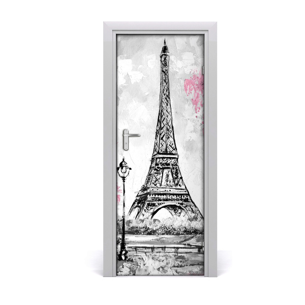 Self-adhesive door wallpaper Eiffel tower