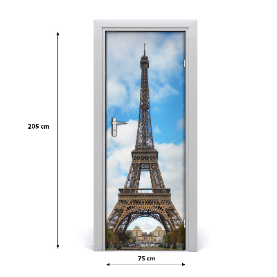 Self-adhesive door wallpaper Eiffel tower