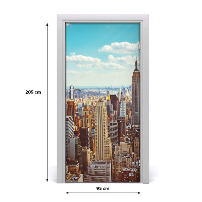 Self-adhesive door wallpaper New york bird's flight