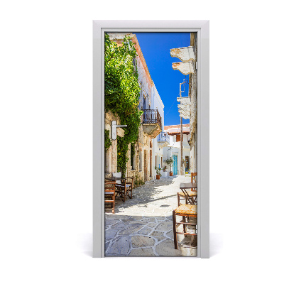 Self-adhesive door wallpaper Naxos island greece