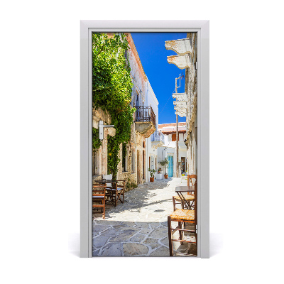 Self-adhesive door wallpaper Naxos island greece