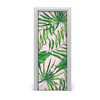 Self-adhesive door veneer Tropical leaves