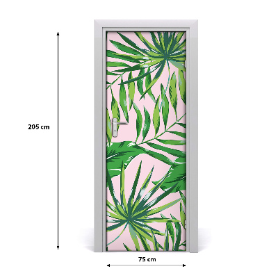 Self-adhesive door veneer Tropical leaves