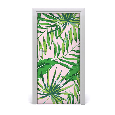 Self-adhesive door veneer Tropical leaves