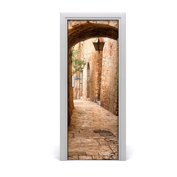 Self-adhesive door wallpaper Historic street