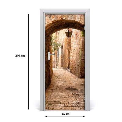 Self-adhesive door wallpaper Historic street