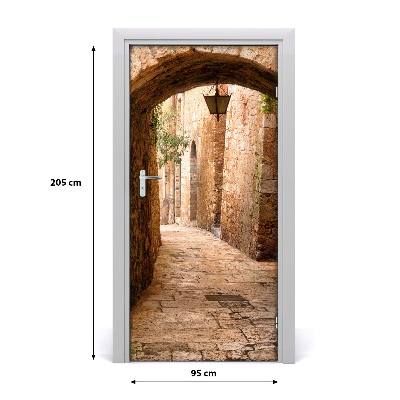 Self-adhesive door wallpaper Historic street