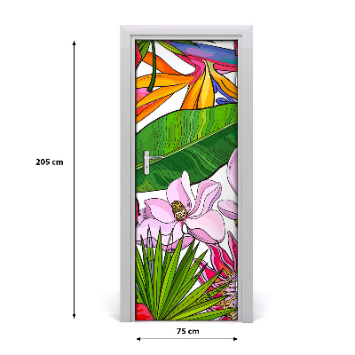 Self-adhesive door veneer Hawaiian pattern