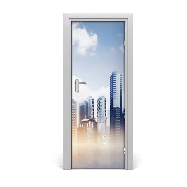 Self-adhesive door sticker Skyscrapers